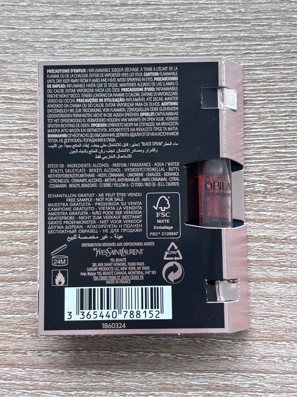 New YSL Black Opium sample mini